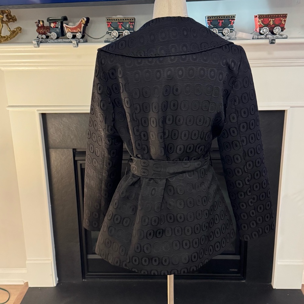 ✨ Elena Solano Black Textured Belted Jacket | Small ✨ - Picture 6 of 10